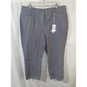 NWT Lane Bryant The Allie Crop Pants Size 18 Stripe Stretch
